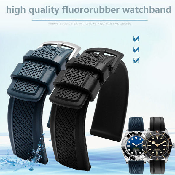 FKM Rubber Waffle Watch Strap