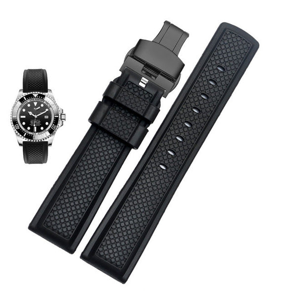 FKM Rubber Waffle Watch Strap