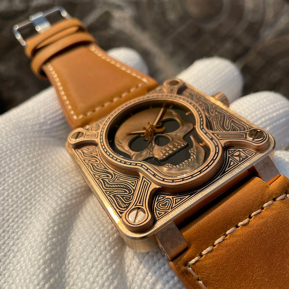 Steelflier SF761S Burning Skull Bronze Watch