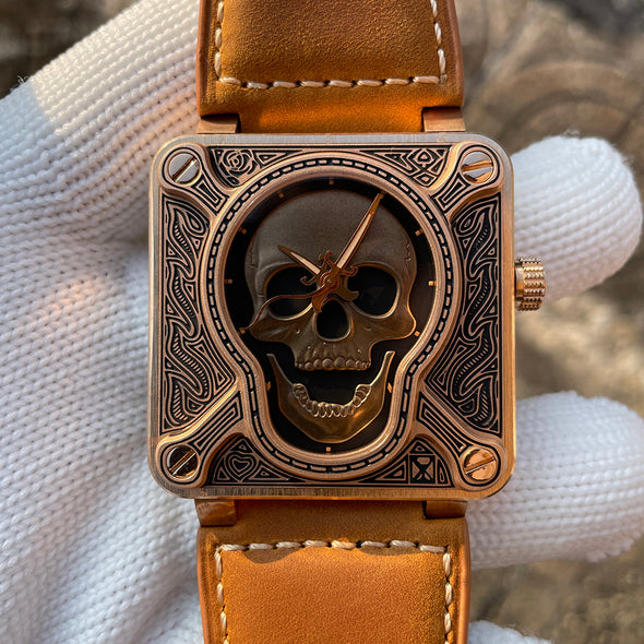 Steelflier SF761S Burning Skull Bronze Watch