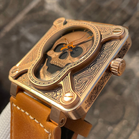 Steelflier SF761S Burning Skull Bronze Watch