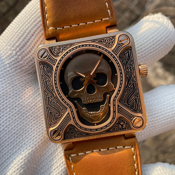 Steelflier SF761S Burning Skull Bronze Watch