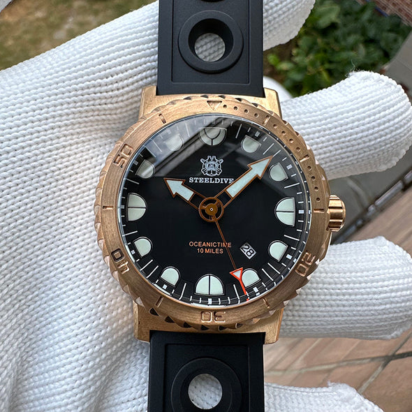 Steeldive SD1982S Cusn8 Bronze 46.5MM 25000M Diver Watch